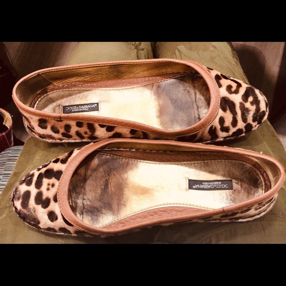 Dolce and Gabbana Leopard Ballet Flats